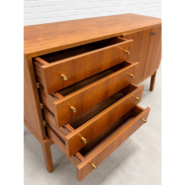 Mid Century Modern Teak Credenza C. 1960’s | Scandinavian Danish Modern Sideboard For Sale - Image 10 of 14