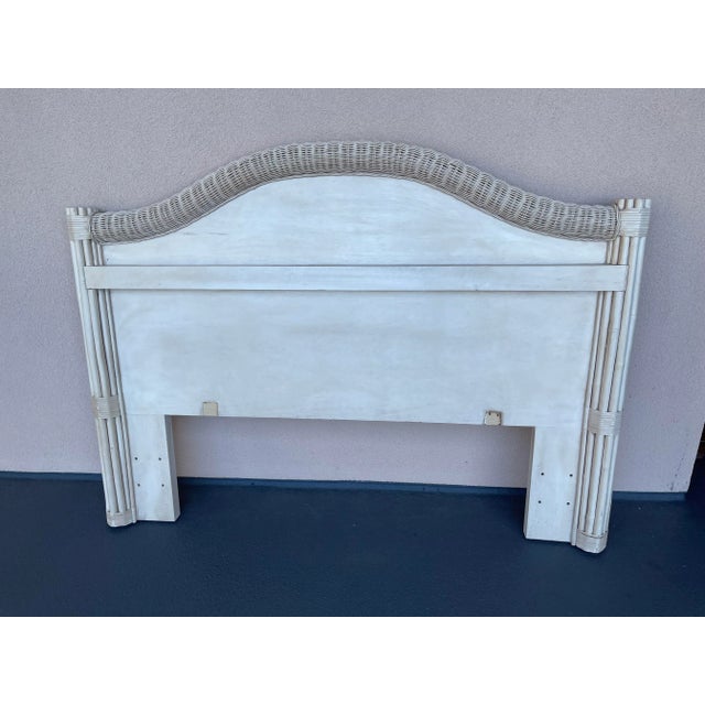 Vintage Wicker Queen Headboard With Rattan Wrapped Sides Chairish