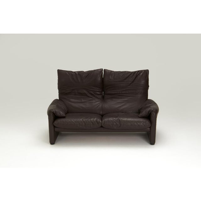 Maralunga Two-Seater Sofa by Vico Magistretti for Cassina, 1970s, in Very Good conditions. Designed 1970 to 1979 This...