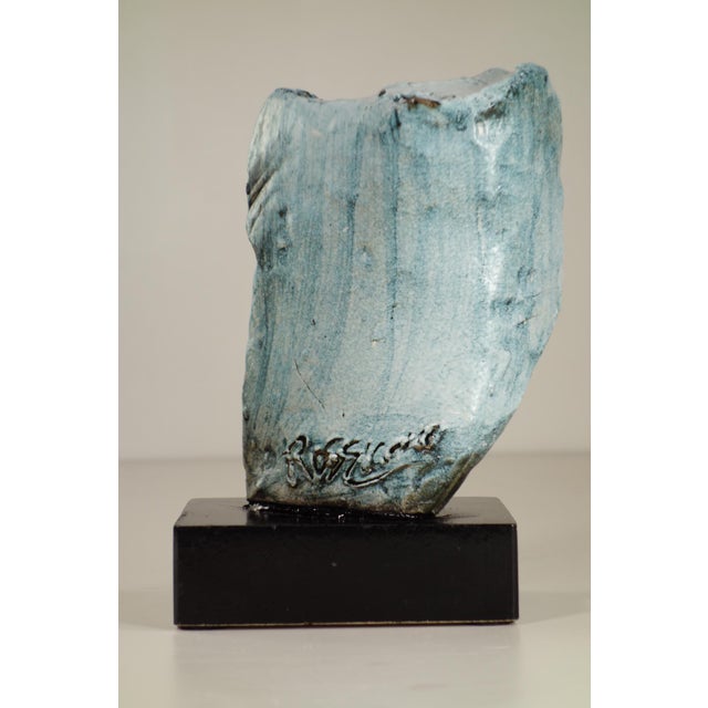 Giuseppe Rossicone, Italian Abstract Art Sculpture, 1970s, Blue Ceramic For Sale - Image 6 of 8