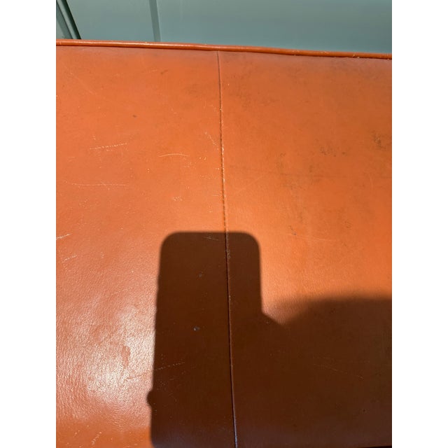Orange Leather Bench by Room & Board For Sale In Nashville - Image 6 of 8