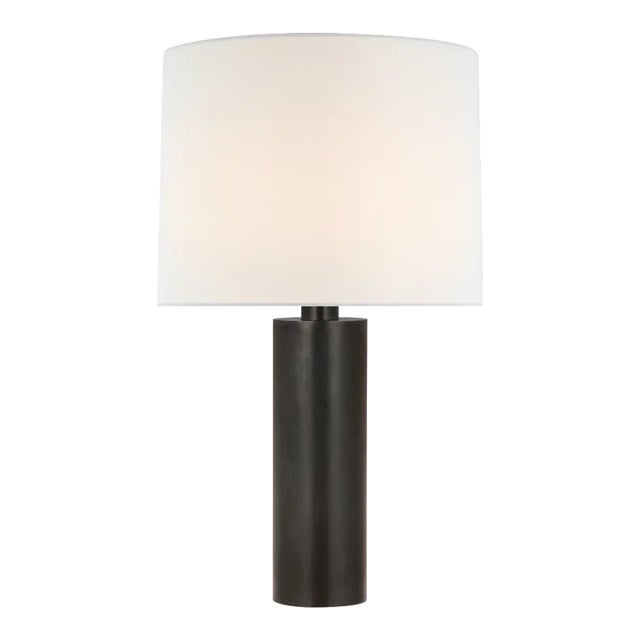 Paloma Contreras for Visual Comfort Signature Sylvie Medium Table Lamp in Bronze with Linen Shade For Sale