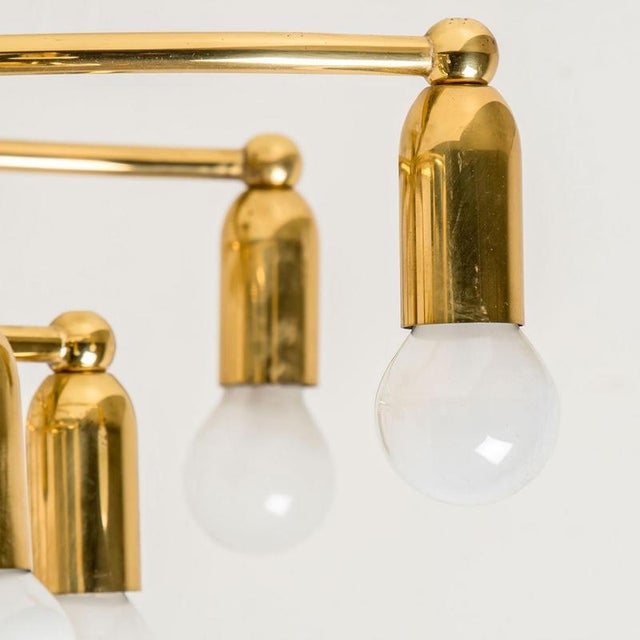 Metal Brass 16-Arm Flush Mount attributed to Sciolari, 1960s For Sale - Image 7 of 16