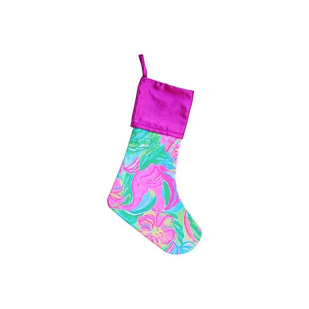 Lilly Pulitzer Style Tropical Colorful Christmas Stocking Chairish