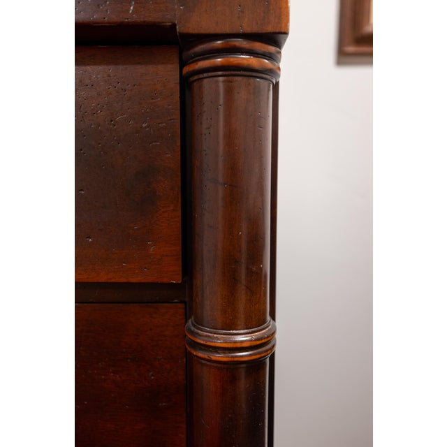 Antique American Empire Revival Mahogany Chest of Drawers With Turned Columns, C. 1900 For Sale - Image 9 of 15