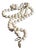 Vintage Mid Century Japanese Glass Faux Pearl Necklace With Filigree Fishhook Clasp For Sale