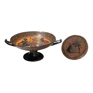 Late 19th Century Greek Ceramic Attic Ware Set- 2 Pieces