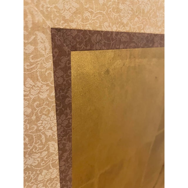 20thC. Mid-Century Modern Rimpa Style 2-Panel Folding Screen (Byōbu) – 54" X 54" For Sale - Image 9 of 11