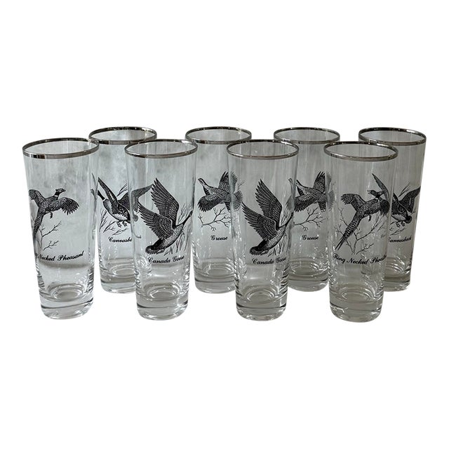 Vintage Federal Glass "Sportsman" Series Highball Glasses - Set of 8 For Sale