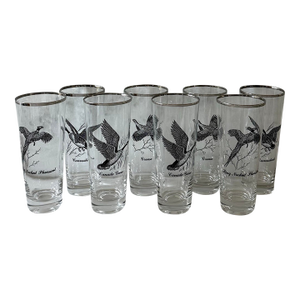 Vintage Federal Glass "Sportsman" Series Highball Glasses - Set of 8