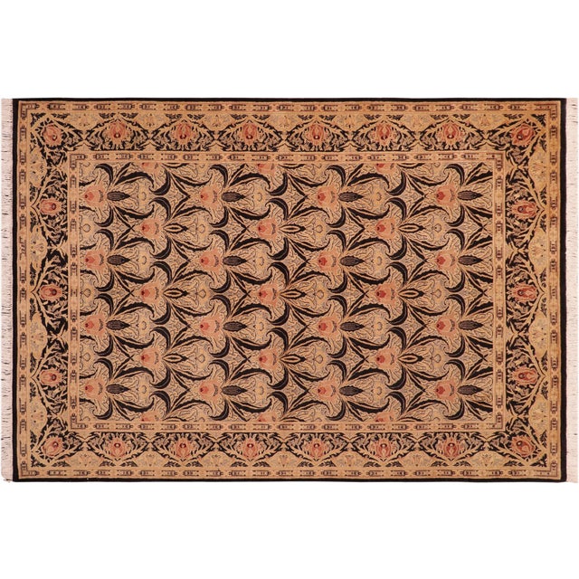 Black Shabby Chic 1990's Pak-Persian Black/Red Wool Rug - 6'1'' X 9'0'' For Sale - Image 8 of 9