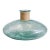 Large Aqua Glass Demijohn Vessel With Twine-Wrapped Neck – 17” Mediterranean Coastal Bottle For Sale