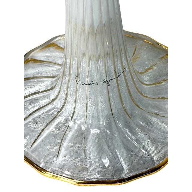 Transparent 1980s Vintage Renata Gandini Murano Glass Graduated Candlesticks - Pair For Sale - Image 8 of 11