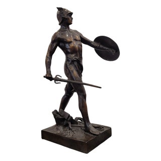 Émile Louis Picault, Sculpture of Gallic Warrior, 1800s, Bronze For Sale