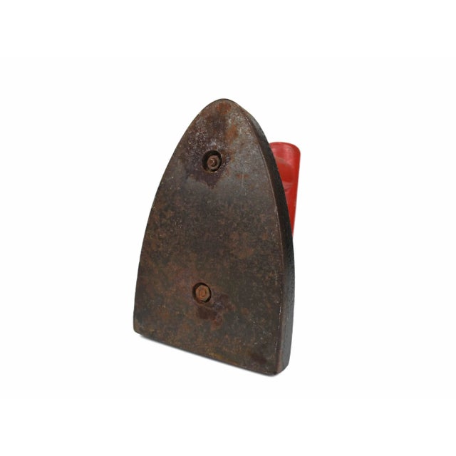 Wood Mid 20th Century Cast Iron Stove Top Iron Model Doorstop Paperweight Bookend With Wooden Handle For Sale - Image 7 of 8