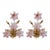 1970s Murano Wall Light Pink Flowers - Set of 2 For Sale