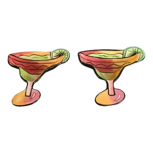 Vintage California Pottery Margarita Shaped Glass Salsa Bowls- Set of 2
