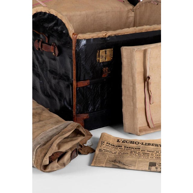 Large Leather Steamer Trunk For Sale - Image 5 of 18