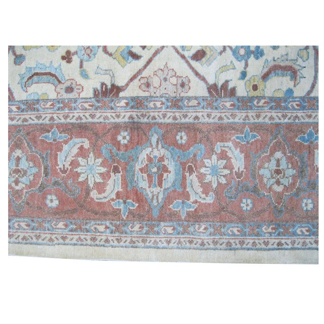 Persian Persian Sultanabad Masters Wool 11x35 Rust, Light Blue & Ivory Handmade Area Rug #1141201 For Sale - Image 3 of 4