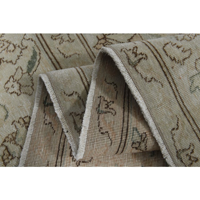 1970s 1970s Vintage Persian Handmade Wool Cotton Beige Area Rug For Sale - Image 5 of 11