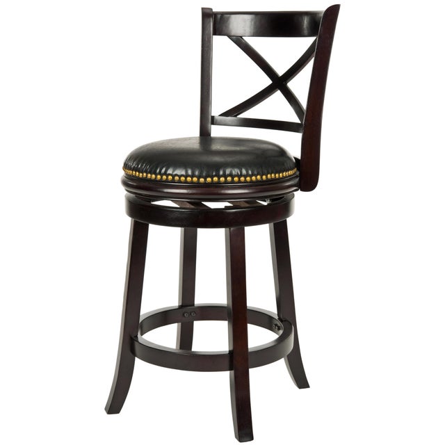 Studded Counter Stool in Cappuccino & Black Chairish