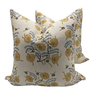 Yellow Penny Morrison Pasha Pillows- A Pair For Sale