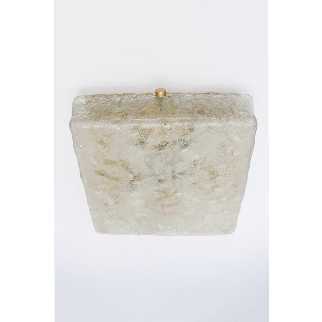 Gold Mid-Century Ice Glass and Brass Ceiling Lamp from Hillebrand Lighting, 1960s For Sale - Image 8 of 8