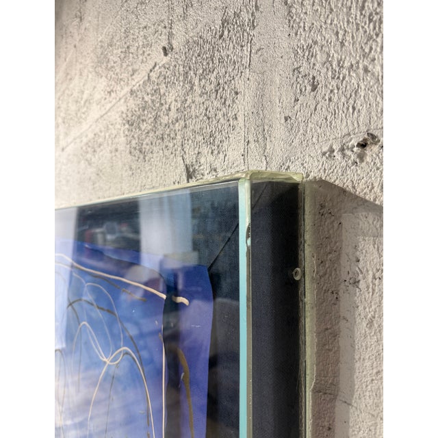 Large Scale Abstract Acylic on Paper Art Encased in Plexiglass, Signed by Artist For Sale - Image 16 of 17