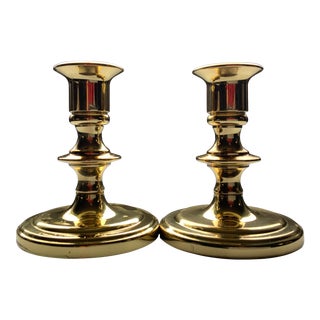 Baldwin Lacquered Brass Candlestick Holders, a Pair For Sale