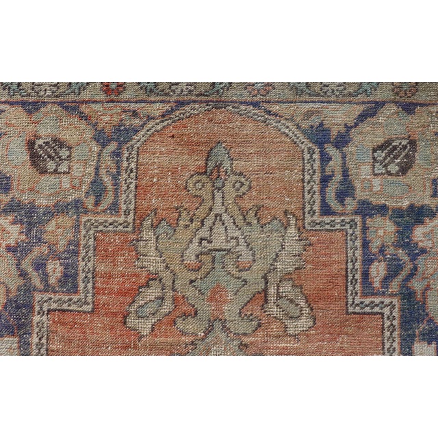 Orange Vintage Turkish Oushak Rug With Soft Orange Field With Medallion For Sale - Image 8 of 11