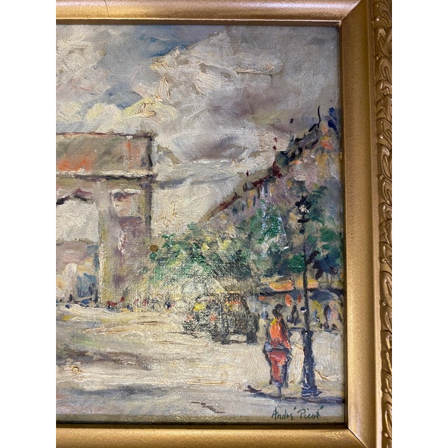 Paris Arc De Triomphe Oil on Canvas Painting, Signed, Framed, French Art For Sale - Image 4 of 5