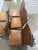Henredon Acquisitions Leather Strap Dining Chairs – Set of 6, Campaign Style, Priced to Sell For Sale - Image 9 of 12