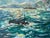 Large, expressive brushstrokes in a kaleidoscope of greens and blues make up this vintage impressionist seascape. Painted...