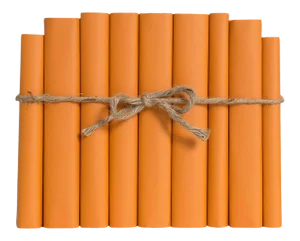 Decorative Books - Tangerine Paper Wrapped Book Bundle - 1 Foot of Orange Books
