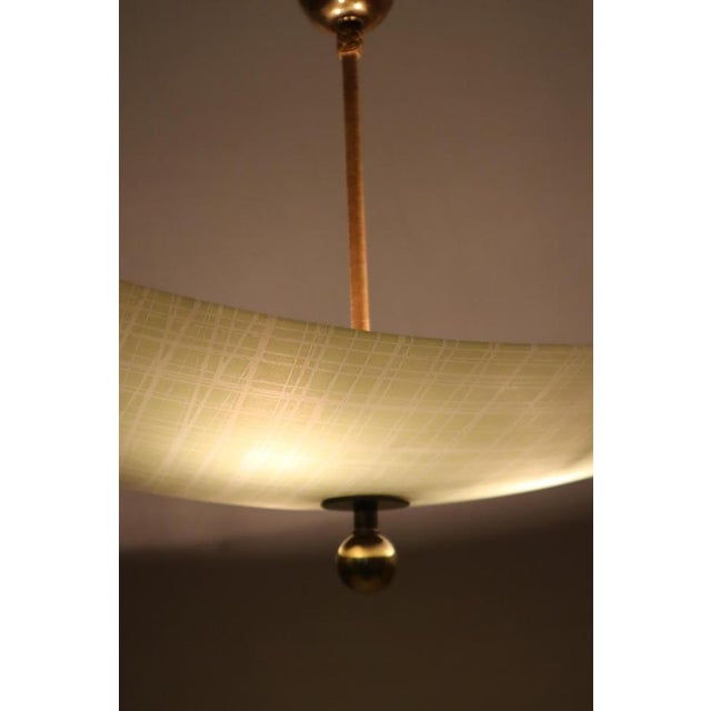 Mid-Century Etched Glass Pendant Lamp, Germany, 1950s For Sale - Image 9 of 18