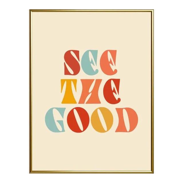 "See the Good" Modern Giclee Print on Canvas Framed For Sale