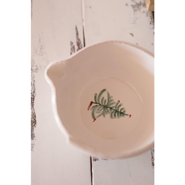 Green VIETRI Lastra Holiday Small Mixing Bowl For Sale - Image 8 of 9