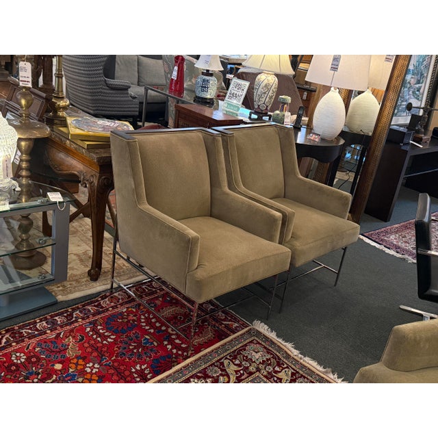 Early 21st Century Michael Weiss for Vanguard Furniture Mohair Chairs, Set of Four For Sale - Image 5 of 10