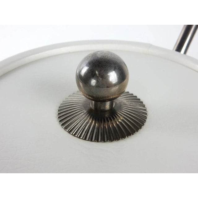 Hollywood Regency 1960's Barware, Silver Plate Faux Bamboo and White Ice Bucket For Sale - Image 3 of 8