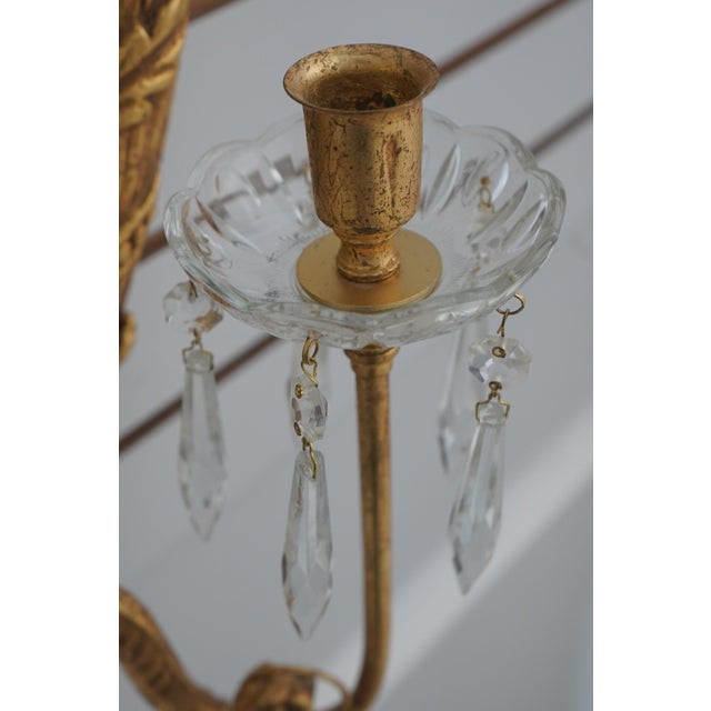 Gold Pair Friedman Brothers Gold Gilt Candelabra Sconces For Sale - Image 8 of 12