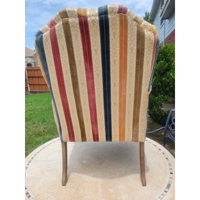 Late 20th Century Vintage Striped Accent Chair For Sale In Dallas - Image 6 of 11