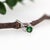 2020s Tsavorite Pendant with Natural Diamonds in Solid 14K White Gold Round 5.5mm For Sale - Image 5 of 8