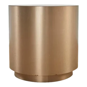 Round Bronzed Steel Veneer Revolving Display Table Stand