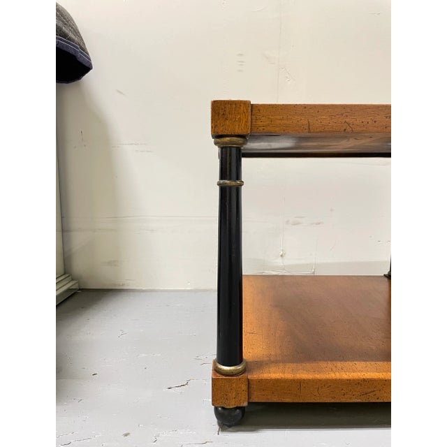 Pair Empire End Tables Walnut Black Columns Vintage Regency For Sale In New York - Image 6 of 10