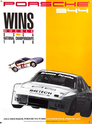 Silkscreen 944 Wins Double SCCA National Championships Poster from Michael Osborne, 1988
