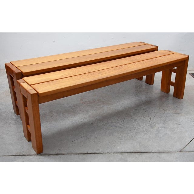 Large Midcentury Modern French Bench, 1970s For Sale - Image 9 of 10