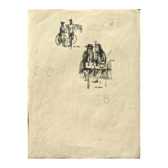 David Adickes Double Sided Early Modern Black & White Figurative Pencil Drawing Study of Doris, Mid 20th Century For Sale - Image 11 of 11