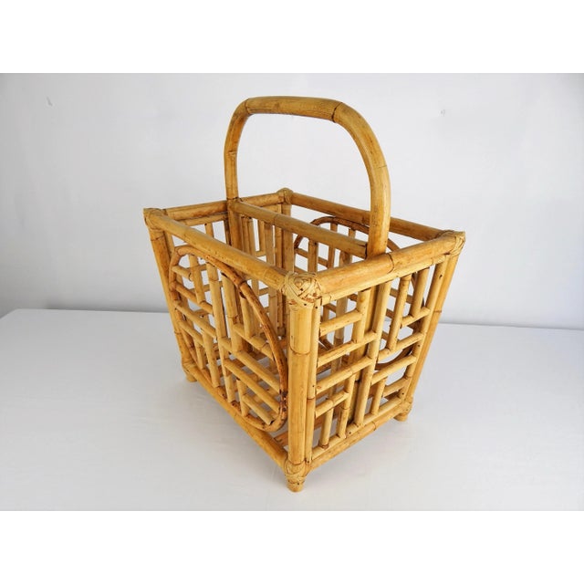 Asian Motif Bamboo Magazine Rack For Sale - Image 9 of 9