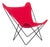 Vintage Mid Century Red Butterfly Canvas and Metal Chair by Knoll, 1970s For Sale