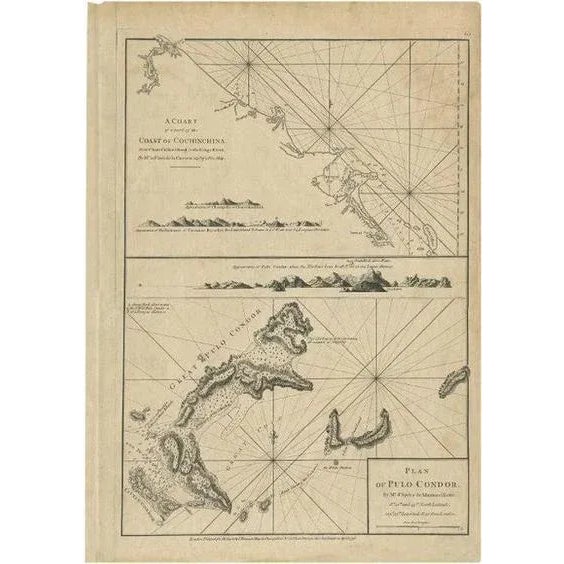 Late 18th Century Antique Map of Quinam and the Côn ?Ao Islands by Sayer, 1778 For Sale - Image 5 of 5
